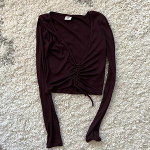 Sunday Best Vida Purple Longsleeve Ruched, cropped longsleeve Size XS
